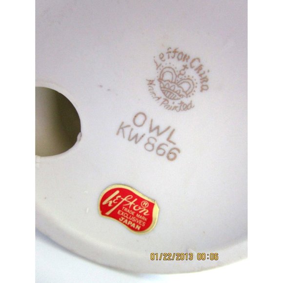 Lefton China Hand Painted Porcelain Bisque Owl Figurine  KW866 - Japan Excl. Tag - Picture 9 of 9